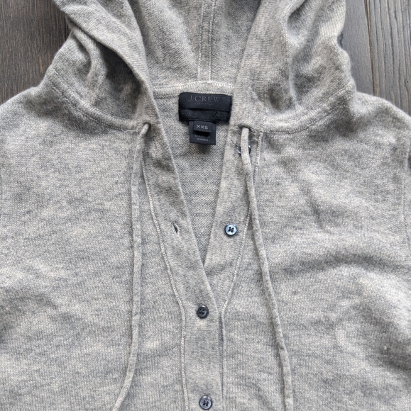 J. Crew 100% Italian Cashmere Hoodie (grey) - Picture 4 of 8